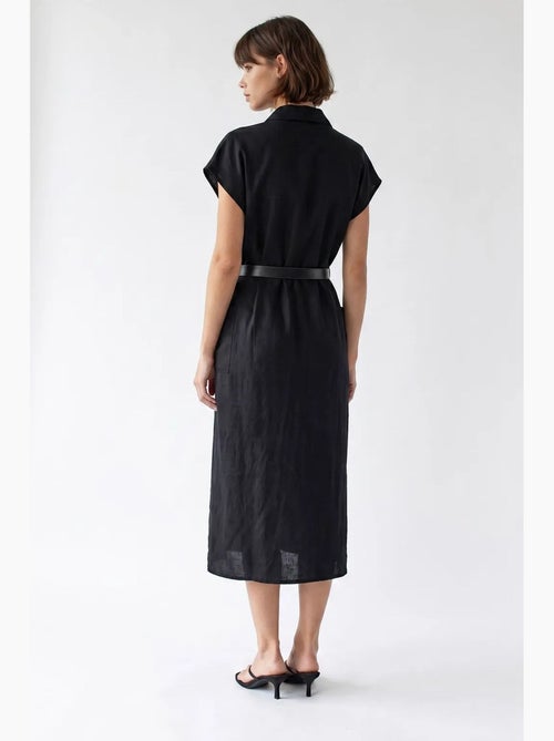 Vestido camisero midi con cinturón mixray - Kiabi
