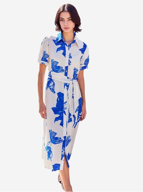 Vestido camisero midi con estampado de cebra y cinturón bdart - Kiabi