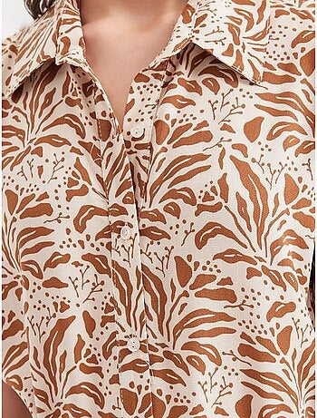 Vestido camisero midi con estampado de cebra y cinturón bdart