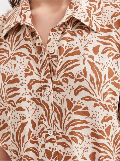 Vestido camisero midi con estampado de cebra y cinturón bdart - Kiabi
