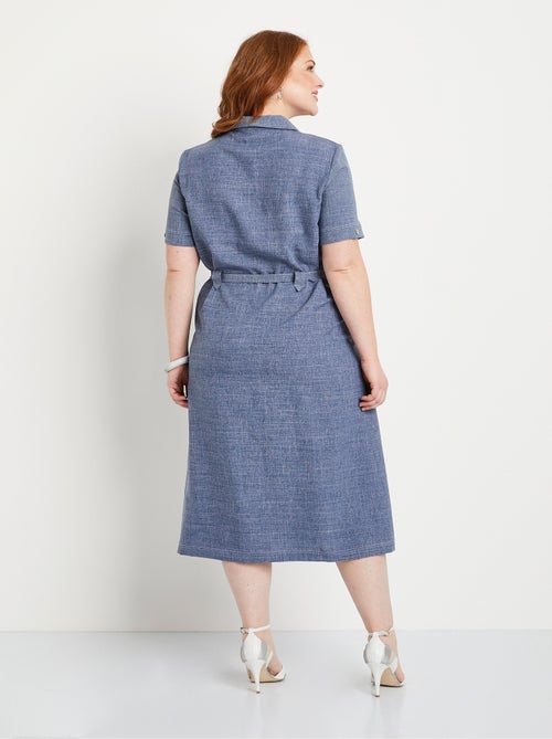Vestido camisero midi de corte recto - Afibel - Kiabi