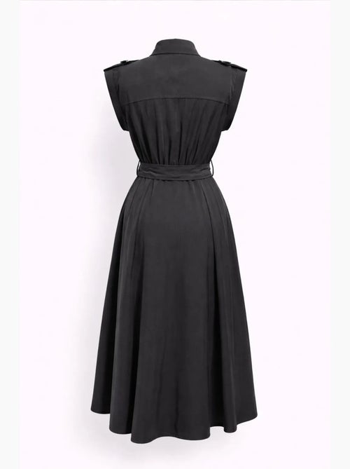 Vestido camisero midi de línea a texturizado con cinturón mixray - Kiabi