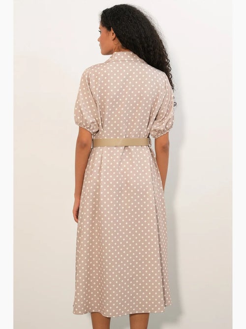 Vestido camisero midi de lunares con cinturón bdart - Kiabi Vestido camisero midi de lunares con cinturón bdart - Kiabi