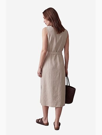 Vestido camisero midi de mujer de popelín de algodón my fashion