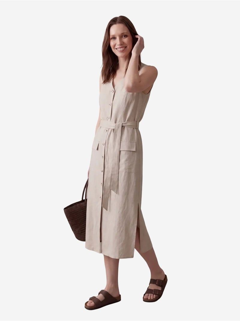 Vestido camisero midi de mujer de popelín de algodón my fashion Arena - Kiabi