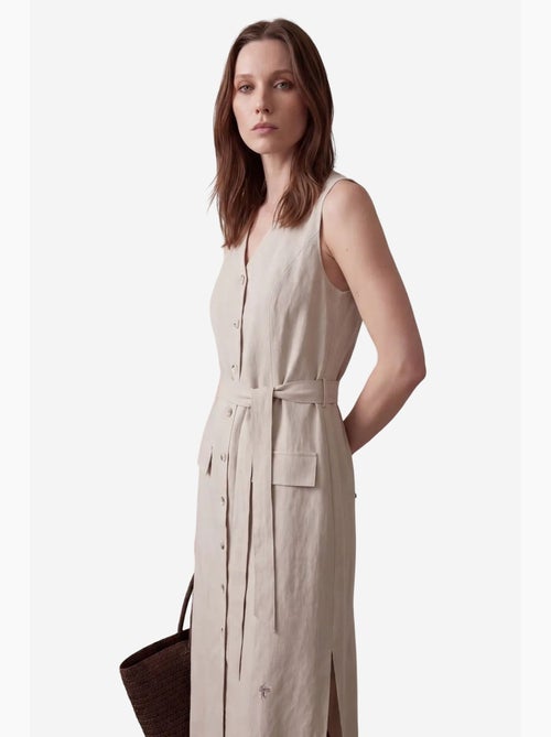 Vestido camisero midi de mujer de popelín de algodón my fashion - Kiabi