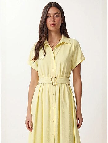Vestido camisero midi de popelina con cinturón istanbul