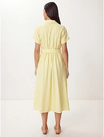 Vestido camisero midi de popelina con cinturón istanbul