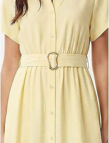 Vestido camisero midi de popelina con cinturón istanbul