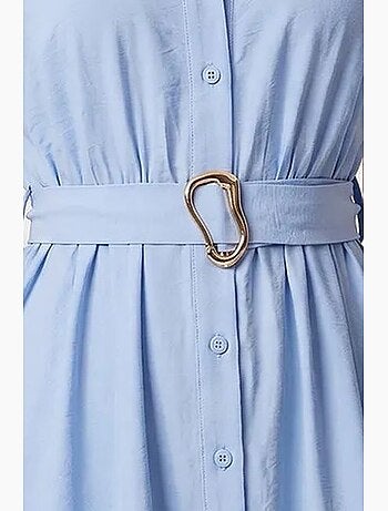 Vestido camisero midi de popelina con cinturón istanbul
