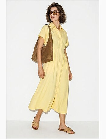 Vestido camisero midi entallado lucci