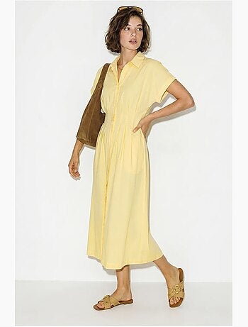 Vestido camisero midi entallado lucci