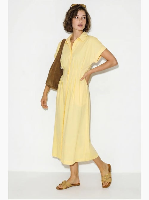 Vestido camisero midi entallado lucci - Kiabi Vestido camisero midi entallado lucci - Kiabi
