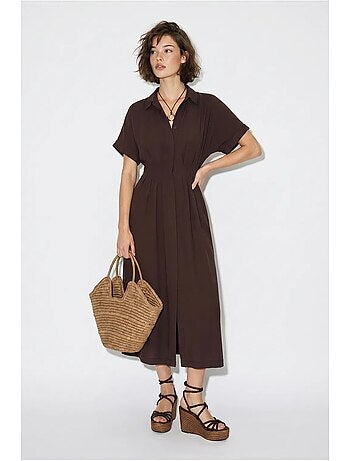 Vestido camisero midi entallado lucci
