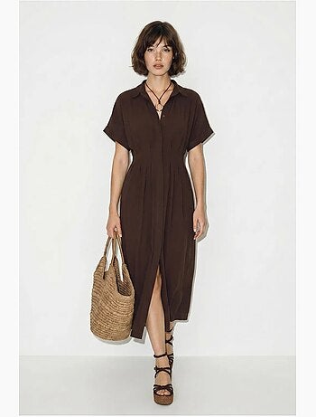 Vestido camisero midi entallado lucci