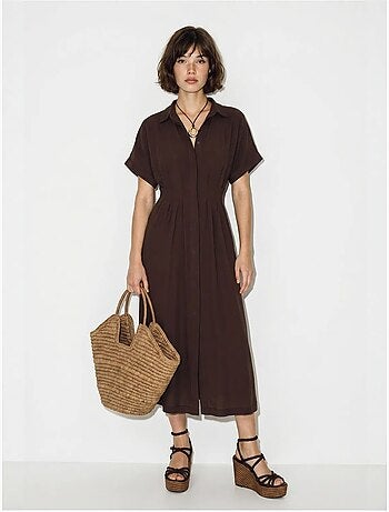 Vestido camisero midi entallado lucci