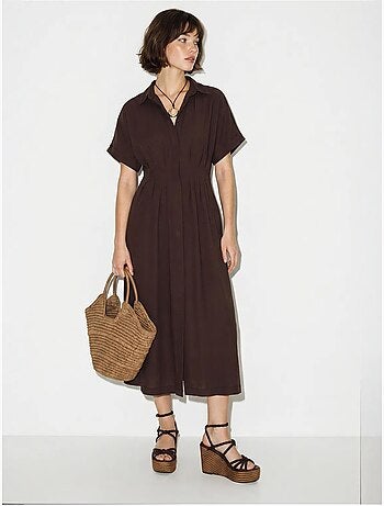 Vestido camisero midi entallado lucci