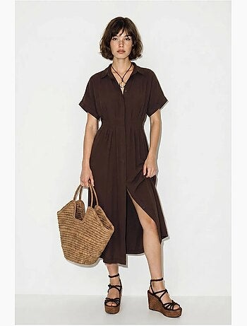 Vestido camisero midi entallado lucci