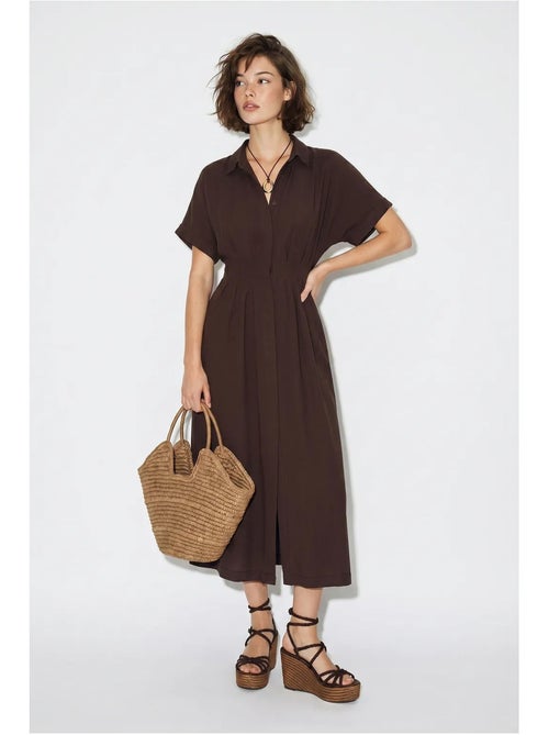 Vestido camisero midi entallado lucci - Kiabi Vestido camisero midi entallado lucci - Kiabi