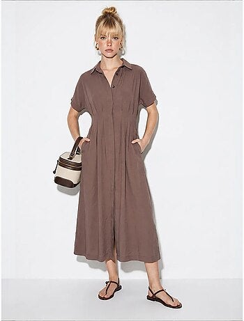 Vestido camisero midi entallado lucci