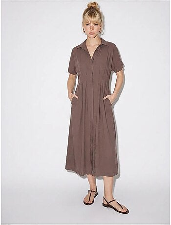 Vestido camisero midi entallado lucci