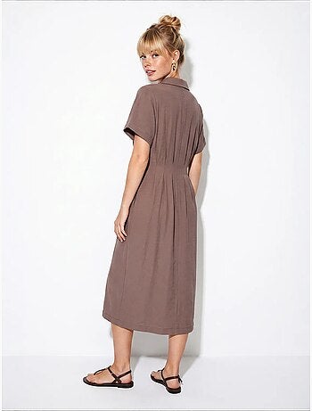 Vestido camisero midi entallado lucci