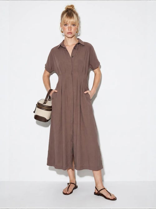 Vestido camisero midi entallado lucci - Kiabi Vestido camisero midi entallado lucci - Kiabi