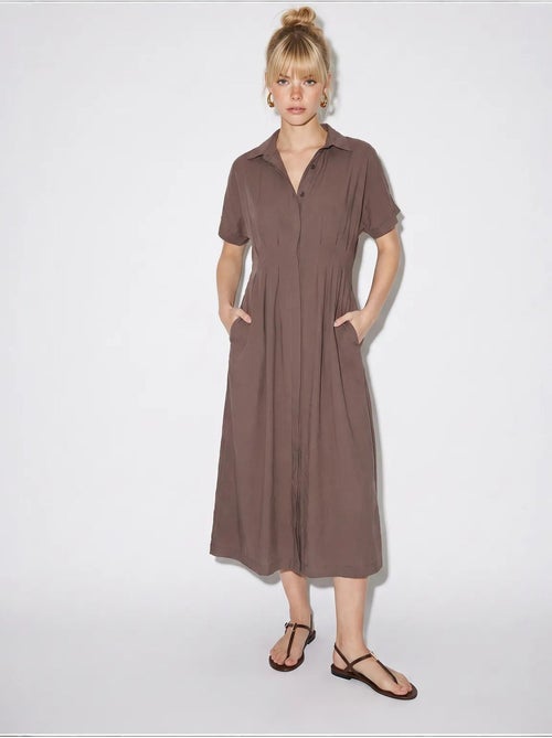 Vestido camisero midi entallado lucci - Kiabi Vestido camisero midi entallado lucci - Kiabi