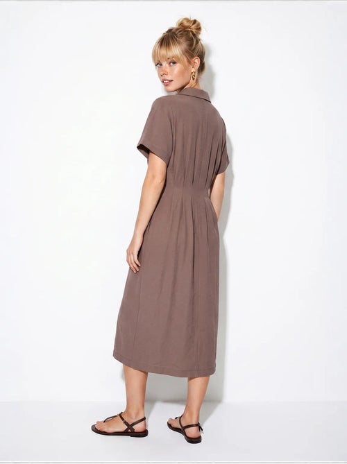 Vestido camisero midi entallado lucci - Kiabi Vestido camisero midi entallado lucci - Kiabi