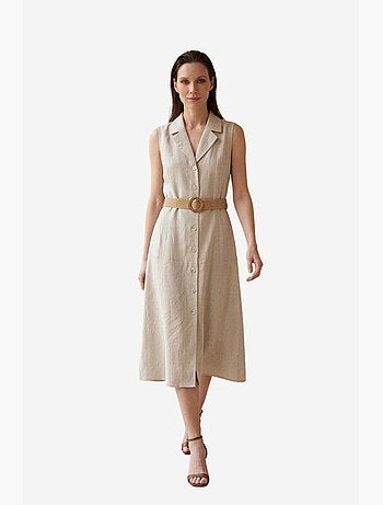 Vestido camisero midi sin mangas my fashion