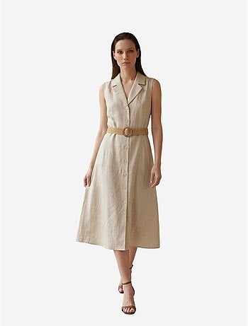 Vestido camisero midi sin mangas my fashion