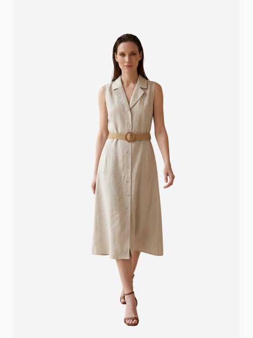 Vestido camisero midi sin mangas my fashion - Kiabi Vestido camisero midi sin mangas my fashion - Kiabi