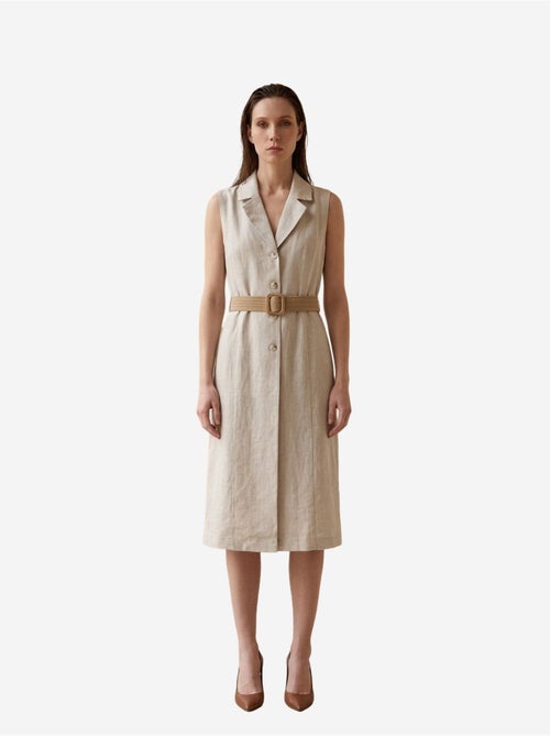 Vestido camisero midi sin mangas my fashion - Kiabi Vestido camisero midi sin mangas my fashion - Kiabi