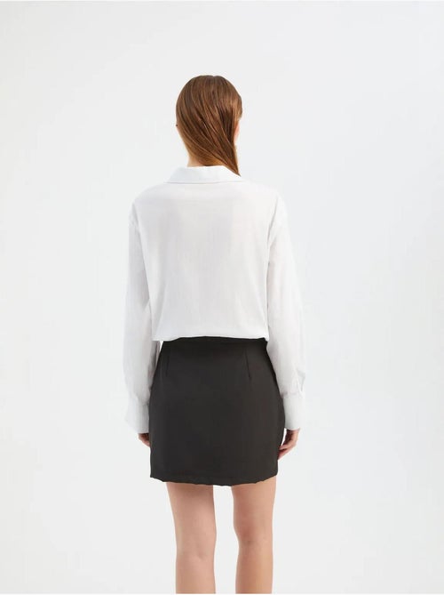 Vestido camisero mini combinado hiccup - Kiabi Vestido camisero mini combinado hiccup - Kiabi