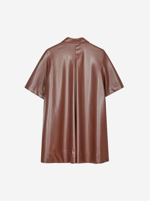 Vestido camisero mini de polipiel de corte holgado dilvin - Kiabi Vestido camisero mini de polipiel de corte holgado dilvin - Kiabi