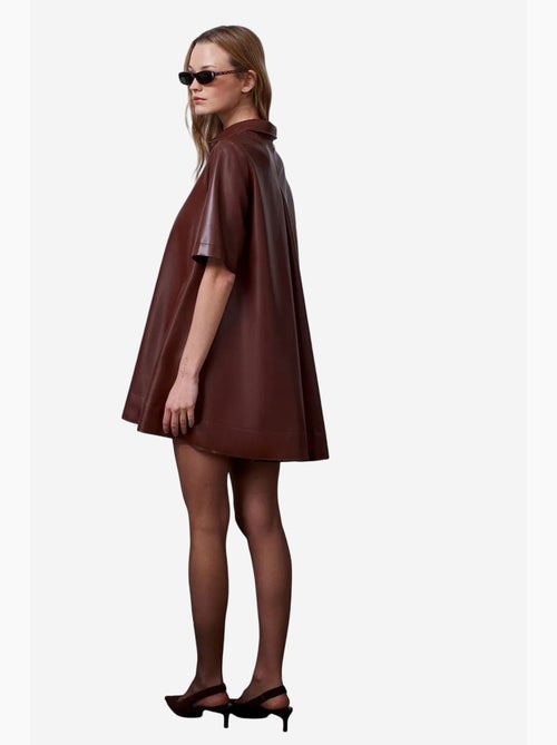 Vestido camisero mini de polipiel de corte holgado dilvin - Kiabi Vestido camisero mini de polipiel de corte holgado dilvin - Kiabi
