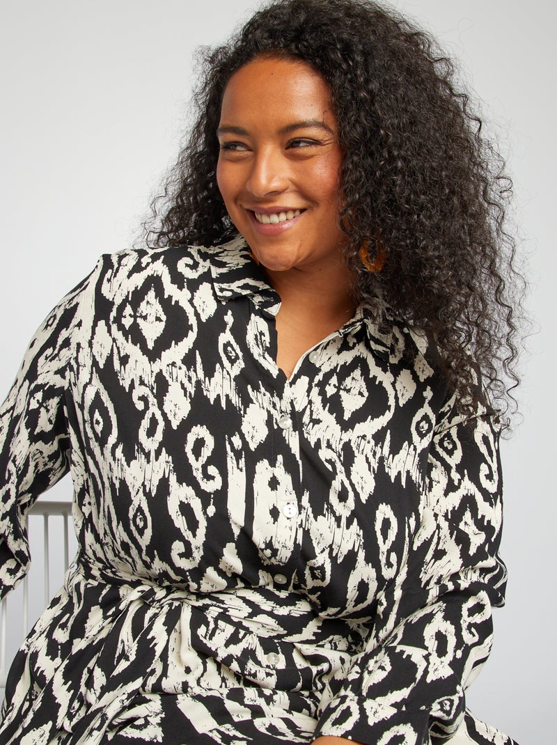 Vestido camisero NEGRO - Kiabi