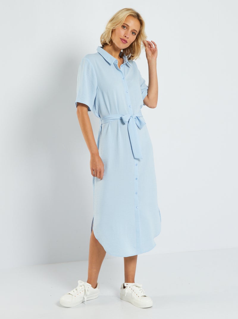 Vestido camisero vaporoso 'JDY' azul - Kiabi