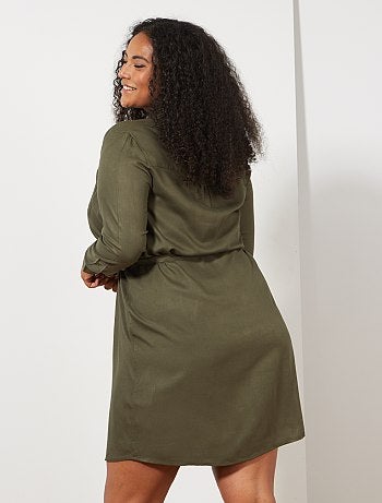 Tallas grandes mujer - Vestido camisero vaporoso - Kiabi