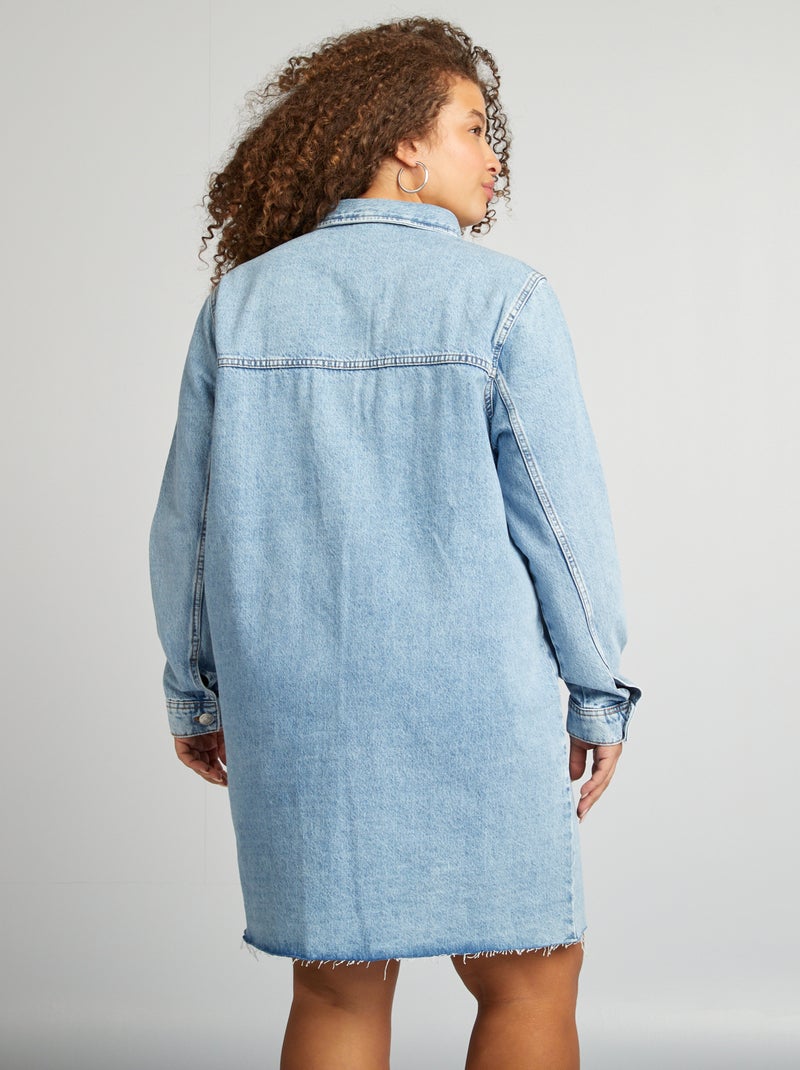 Vestido camisero vaquero AZUL - Kiabi