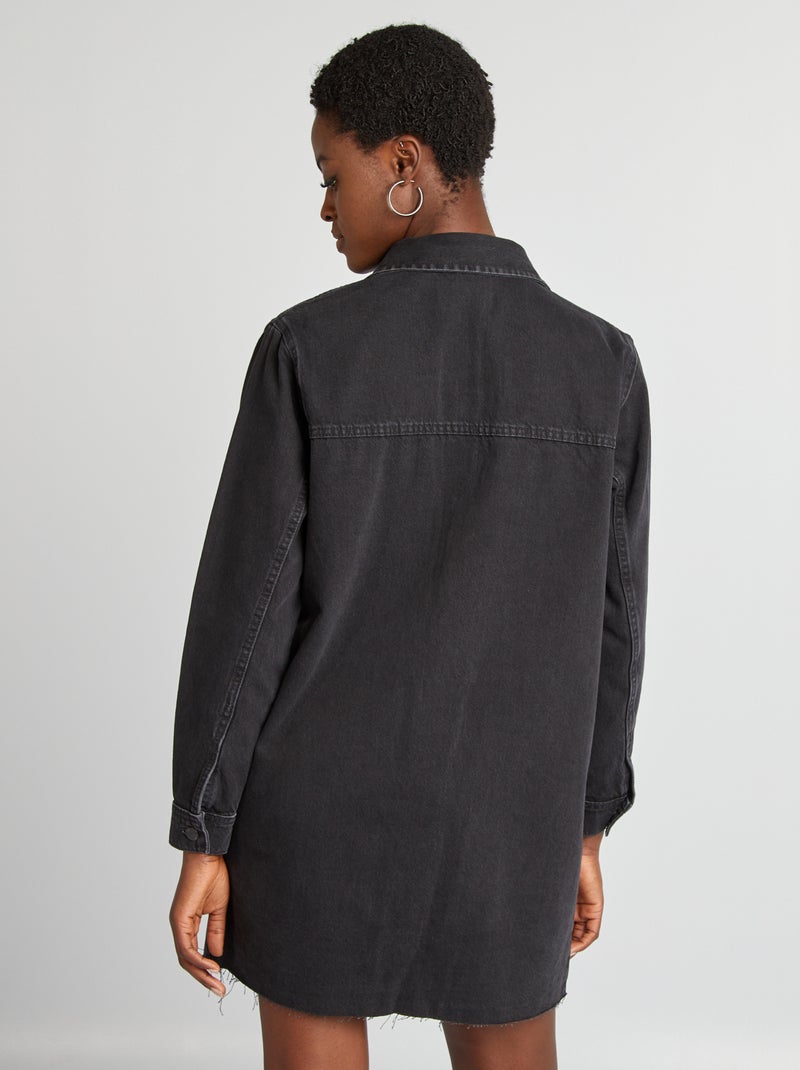 Vestido camisero vaquero GRIS - Kiabi