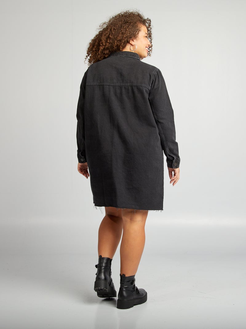 Vestido camisero vaquero GRIS - Kiabi