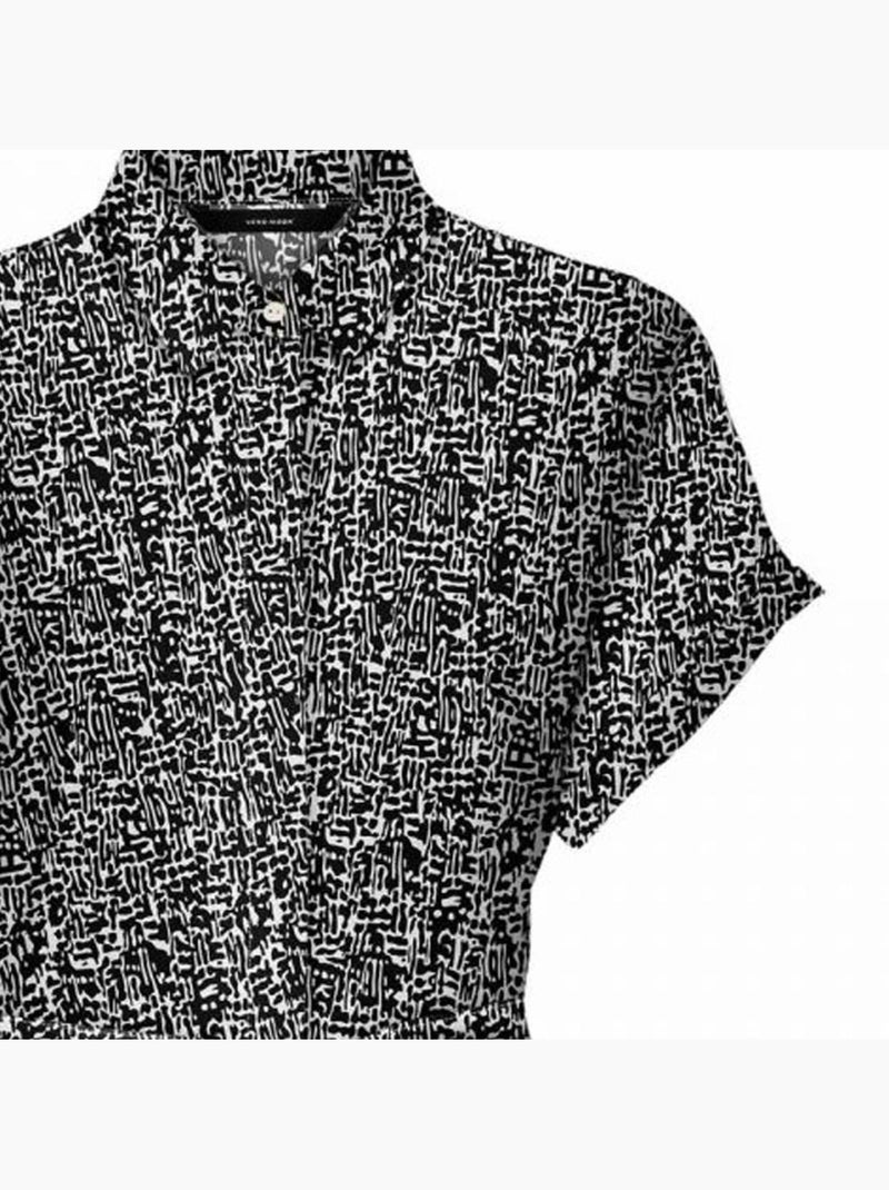 Vestido Camisero Vero Moda para Mujer - Negro Blanco - Kiabi