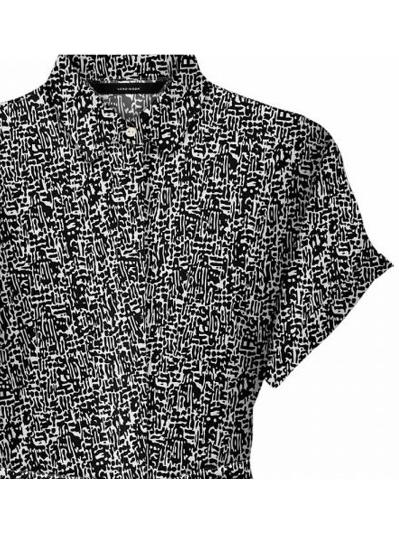 Vestido camisero vero moda para mujer - Negro Blanco - Kiabi