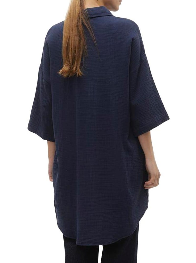 Vestido Camisero Vero Moda para Mujer Azul marino - Kiabi