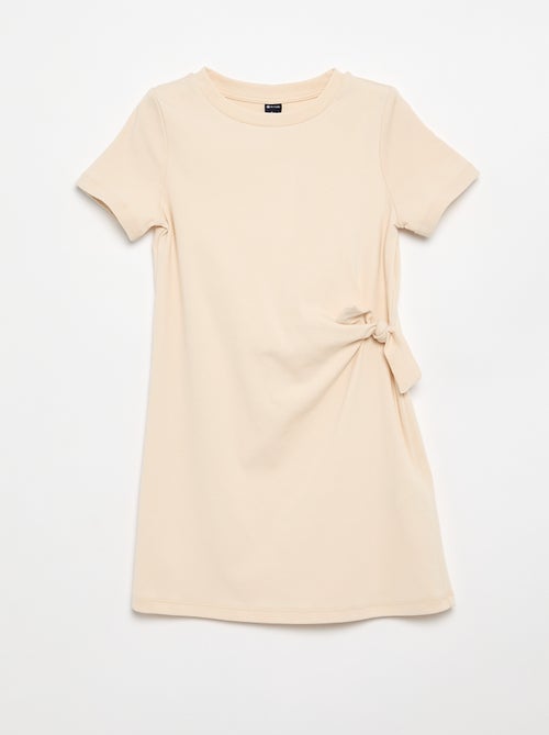 Vestido camiseta con nudo lateral - Kiabi