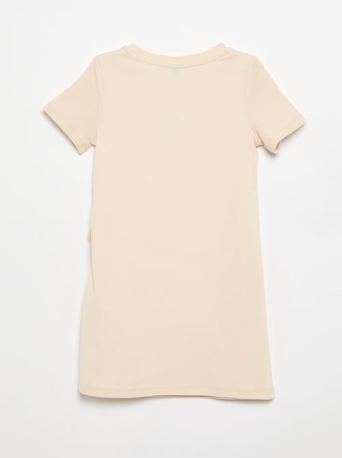 Vestido camiseta con nudo lateral - Kiabi