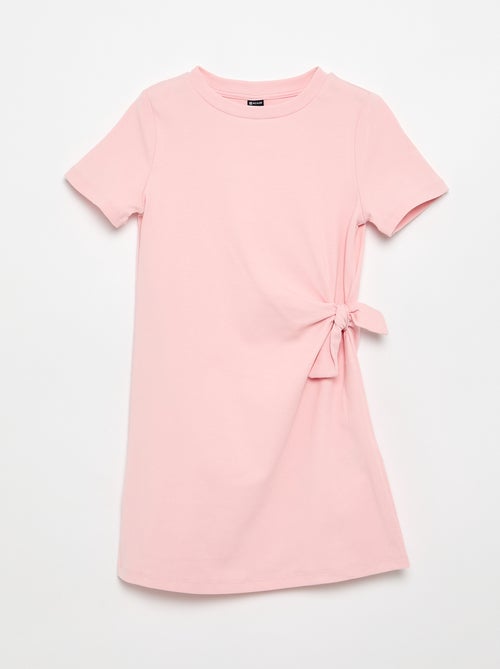 Vestido camiseta con nudo lateral - Kiabi