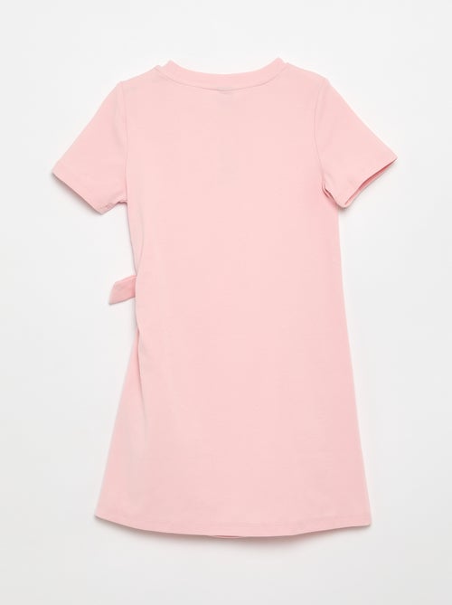 Vestido camiseta con nudo lateral - Kiabi