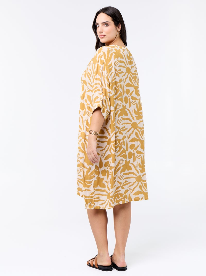 Vestido camiseta corto Amarillo - Kiabi